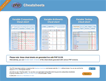 Tablet Screenshot of phpcheatsheets.com